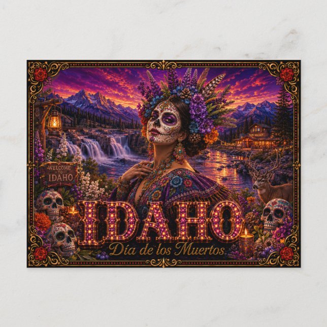 Carte Postale Idaho Día de los Muertos Rétro (Devant)