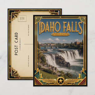 Carte Postale Idaho Falls Idaho Art Déco vintage de l'âge d'or