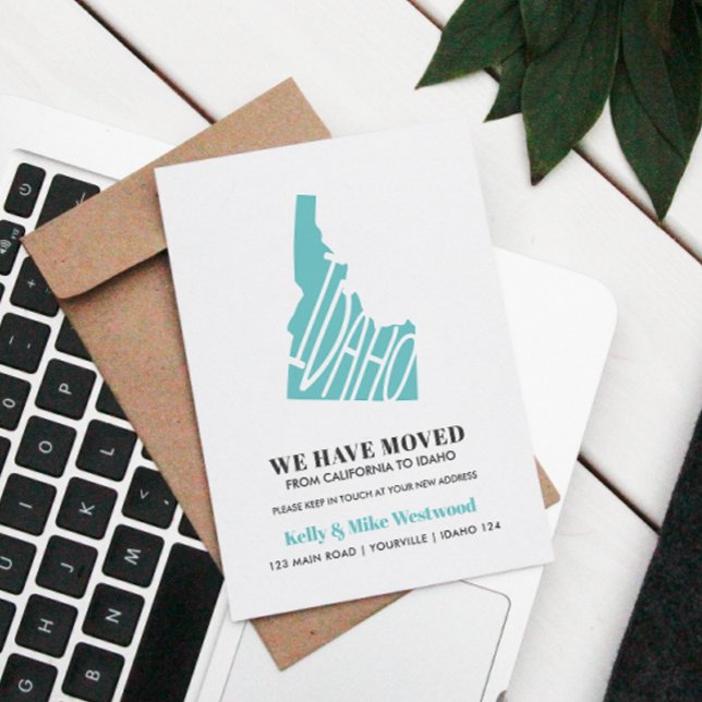 Carte Postale IDAHO Nous avons déménagé Nouvelle adresse Nouveau (Créateur téléchargé)