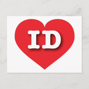 Carte Postale Idaho Red Heart - I love ID