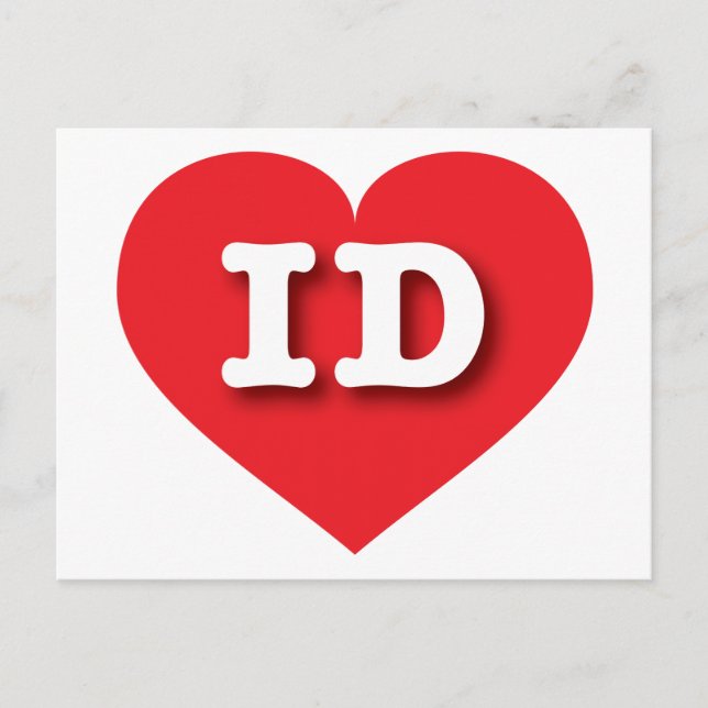 Carte Postale Idaho Red Heart - I love ID (Devant)