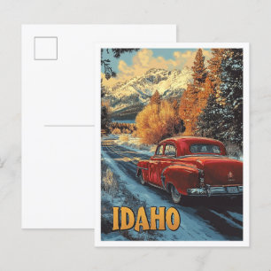 Carte Postale Idaho USA Illustration Vintage Voyage
