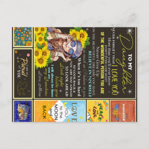 Carte Postale Idée cadeau d'anniversaire Tournesol pour ma petit