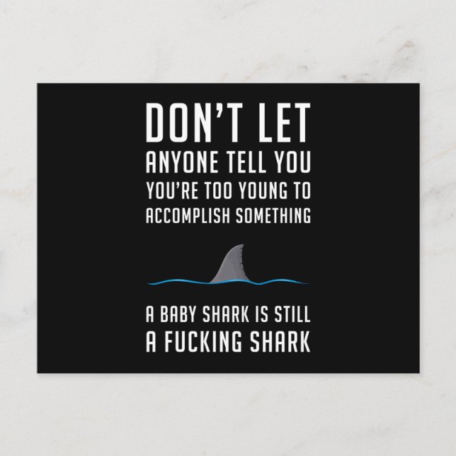 Carte Postale Idée Cadeau Drôle Requin Aile de Requin Poisson Me (Devant)