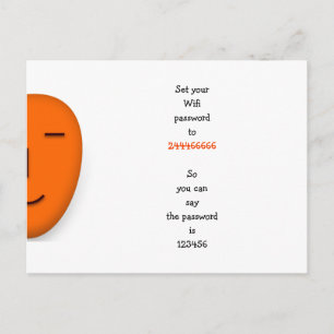 Carte Postale Idée de mot de passe Wifi créatif drôle Citation B