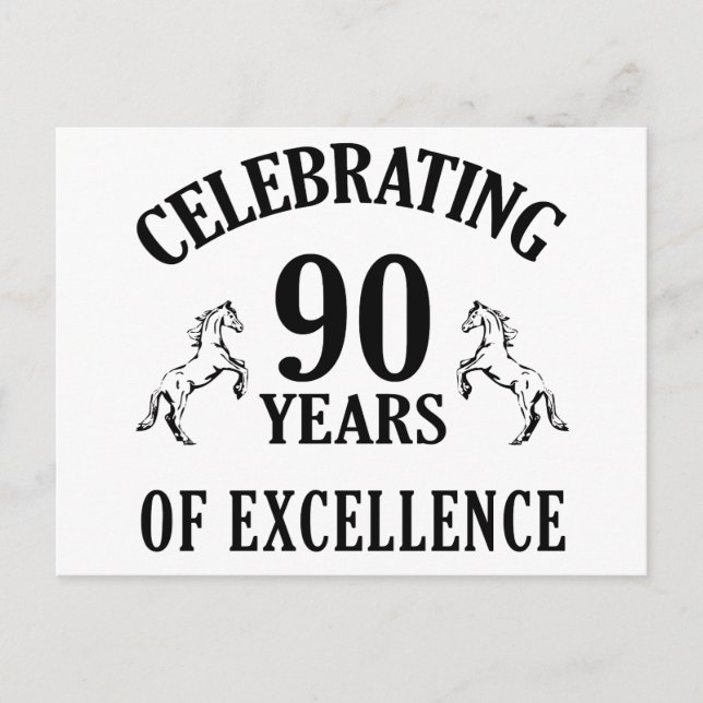 Carte Postale Idées cadeaux 90e anniversaire élégant (Devant)