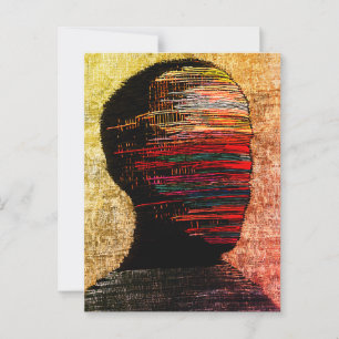 Carte Postale Identité Fragmentée – Art Abstrait Coloré de Fil