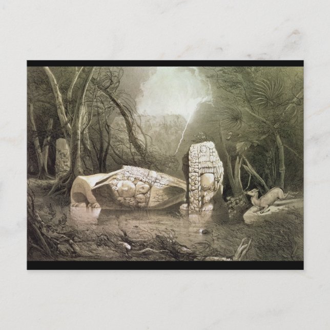 Carte Postale Idole maya brisée à Copan, Guatemala (Devant)