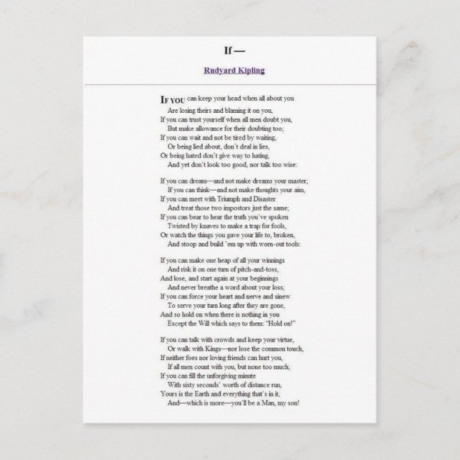 Carte Postale If_by_Rudyard_Kipling.JPG (Devant)
