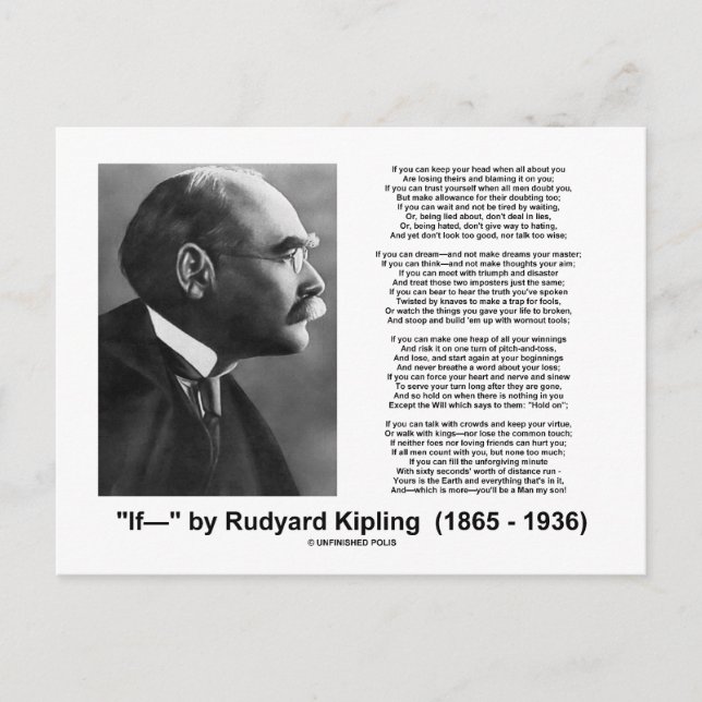 Carte Postale "If—" Poème De Rudyard Kipling (Devant)
