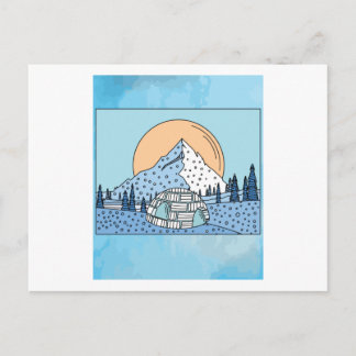 Carte Postale Igloo paysage de neige et de glace