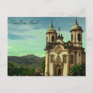 Carte Postale Igreja São Francisco de Assis, Ouro Preto, Brésil