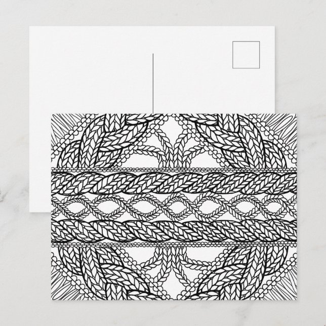 CARTE POSTALE II EN TRICOT CABLE BLANC (Devant / Derrière)