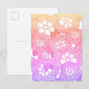 CARTE POSTALE II EN TRICOT FLEURI