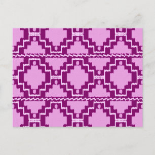 Carte Postale Ikat Aztec Motif - Amethyst violet et violet