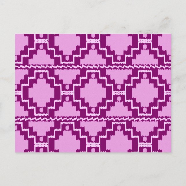 Carte Postale Ikat Aztec Motif - Amethyst violet et violet (Devant)