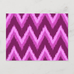Carte Postale Ikat Chevron Stripes - Améthyste violet et violet