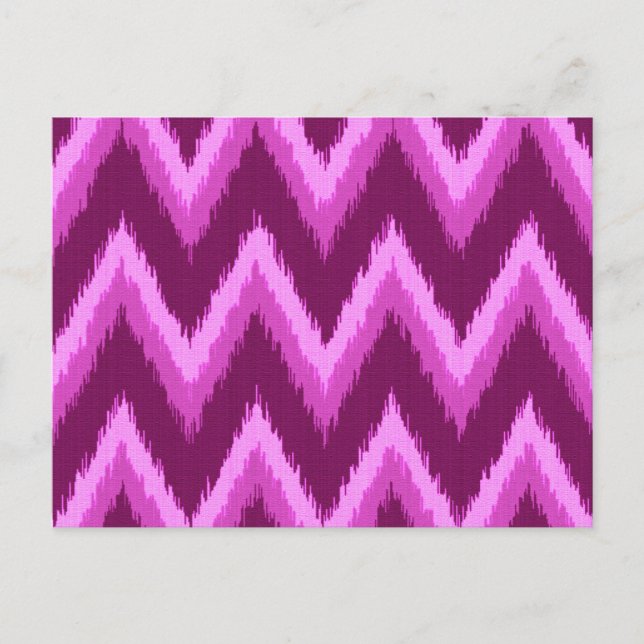 Carte Postale Ikat Chevron Stripes - Améthyste violet et violet (Devant)