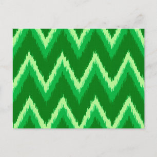 Carte Postale Ikat Chevron Stripes - Pin et Lime Green