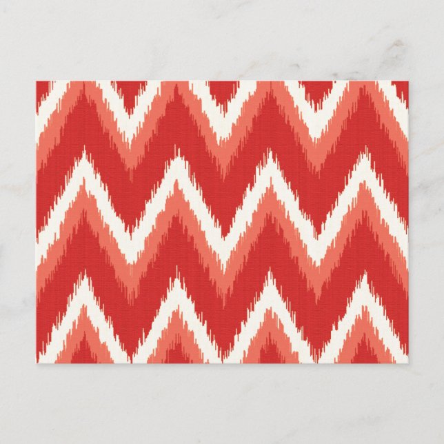 Carte Postale Ikat Chevron Stripes - Rust Orange et Blanc (Devant)