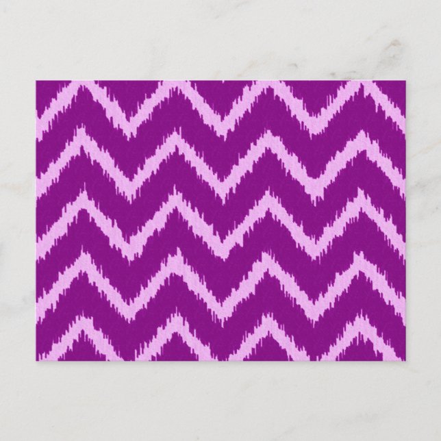 Carte Postale Ikat Chevrons - Améthyste violet et orchidée légèr (Devant)