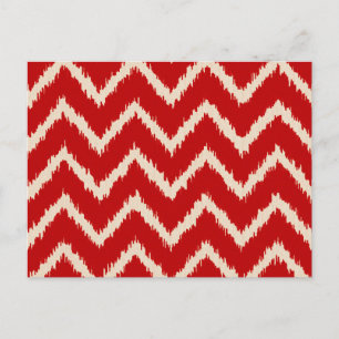 Carte Postale Ikat Chevrons - Chinois rouge et tan