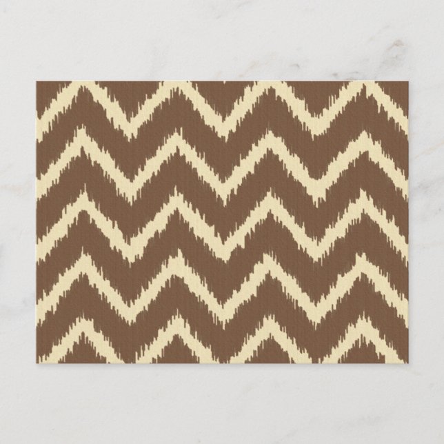 Carte Postale Ikat Chevrons - Chocolat brun et bronze (Devant)