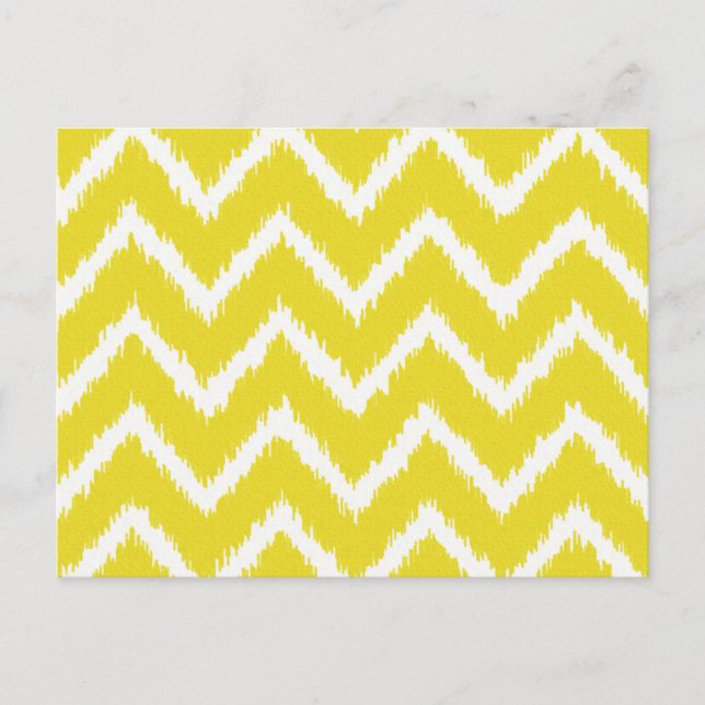 Carte Postale Ikat Chevrons - moutarde jaune et blanc (Devant)