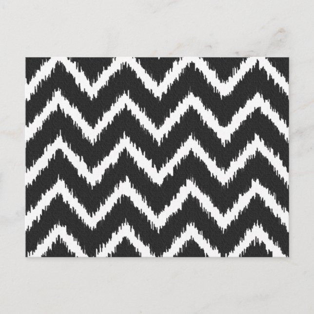 Carte Postale Ikat Chevrons - Noir et blanc (Devant)