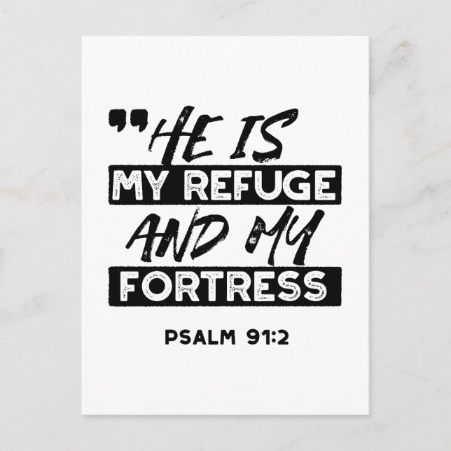 Carte Postale Il est mon refuge et ma forteresse - Psaume 91:2 B (Devant)