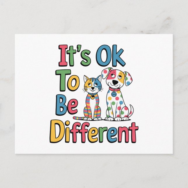 Carte Postale Il est ok d'être différent (Devant)