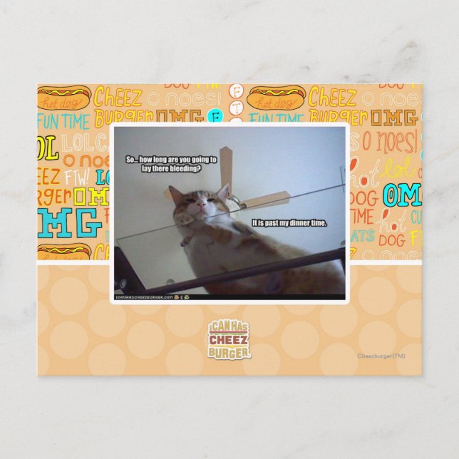 Carte Postale Il est plus tard que mon dîner (Devant)