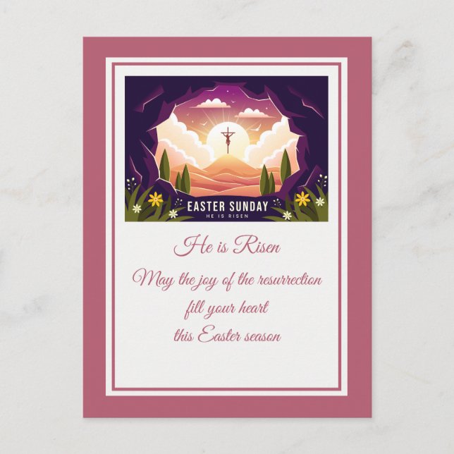 Carte Postale Il Est Ressuscité" Joyeux Pâques - Personnalisable (Devant)