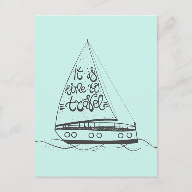 Carte Postale Il Est Temps De Voyager (Devant)