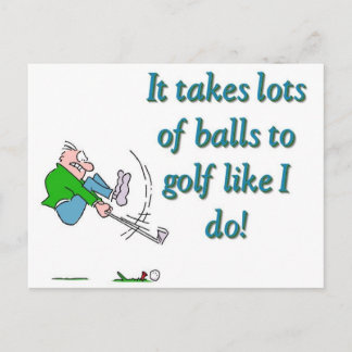Carte Postale Il faut beaucoup de balles au golf comme moi