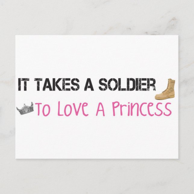 Carte Postale Il Faut Un Soldat Pour Aimer Une Princesse (Devant)