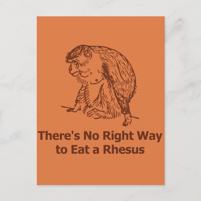 Carte Postale Il n'y a pas de bonne façon de manger un rhesus (Devant)