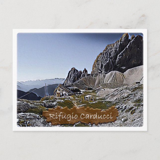 Carte Postale Il - refuge alpin Rifugio Giosue Carduci Dolomiti  (Devant)