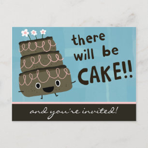 Carte Postale Il y aura du gâteau ! Invitation de fête drôle