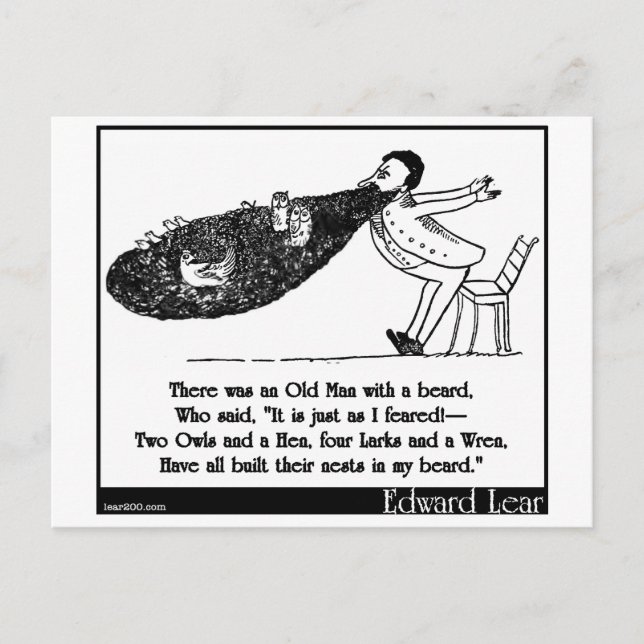 Carte Postale Il y avait un vieil homme avec une barbe (Devant)