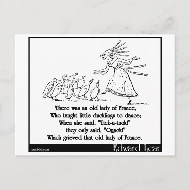 Carte Postale Il y avait une vieille dame de France (Devant)