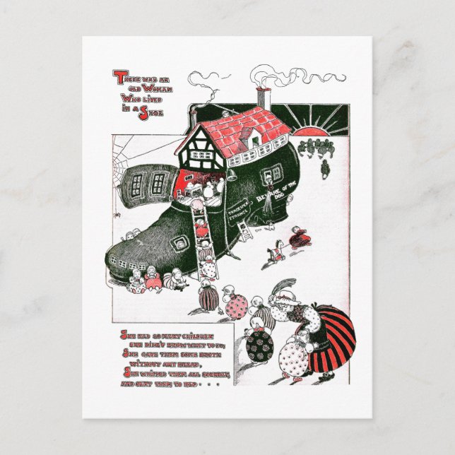 Carte Postale Il y avait une vieille femme rime de infirmière (Devant)