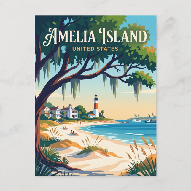 Carte Postale Île Amelia Floride (Devant)