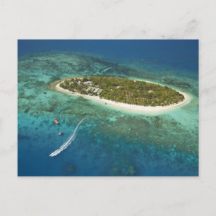 Carte Postale Île au trésor Resort et bateau, Fidji