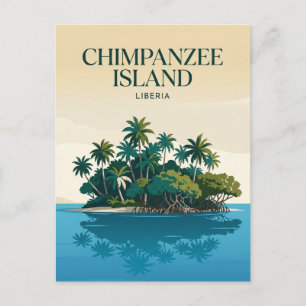 Carte Postale Île aux Chimpanzés Libéria