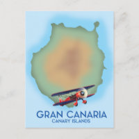 Île canarienne de Grande Canarie, affiche de voyag