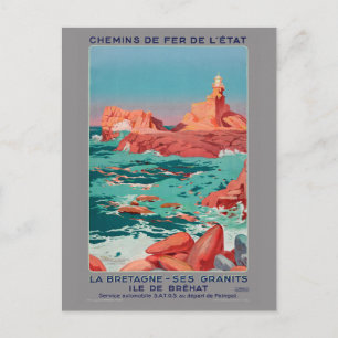 Carte Postale Ile de Bréhat France Poster vintage 1930