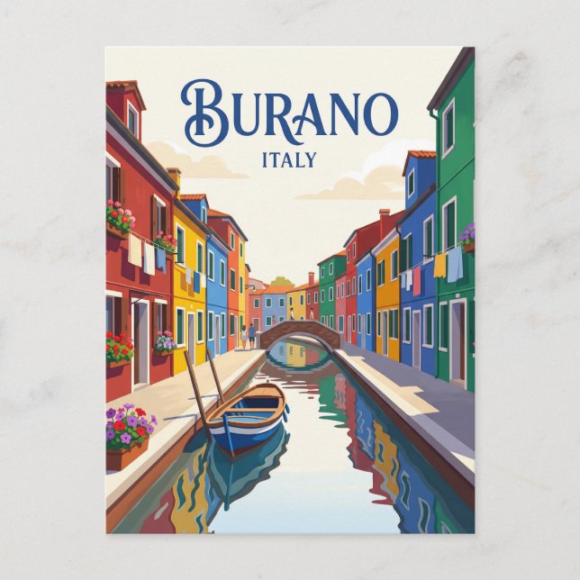Carte Postale Île de Burano Italie (Devant)