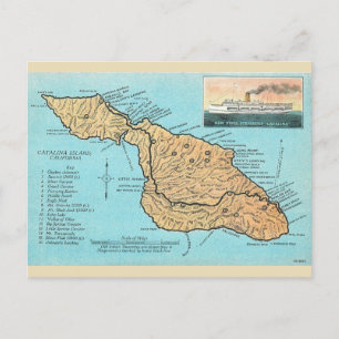 Carte Postale Île de Catalina vintage 