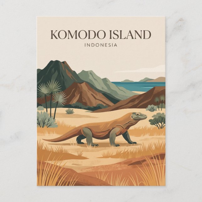 Carte Postale Île de Komodo Indonésie (Devant)